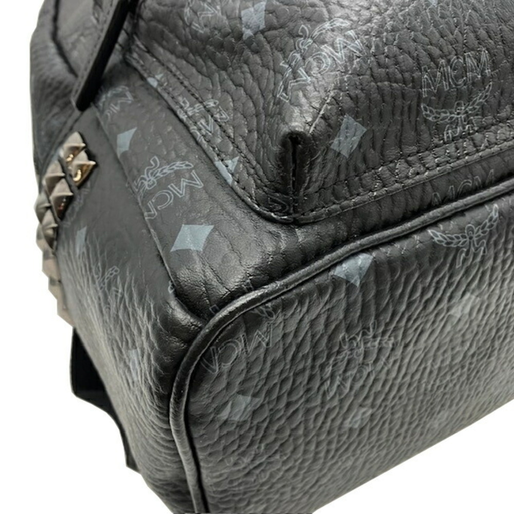 Mcm Backpack Side Studs Leather Black Rucksack - image 7